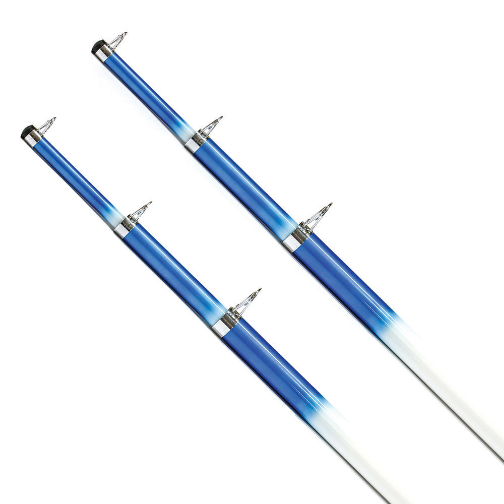 Tigress 15' Telescoping Fiberglass Outrigger Poles - 1-1/8" O.D. - White/Blue - Pair - 88200