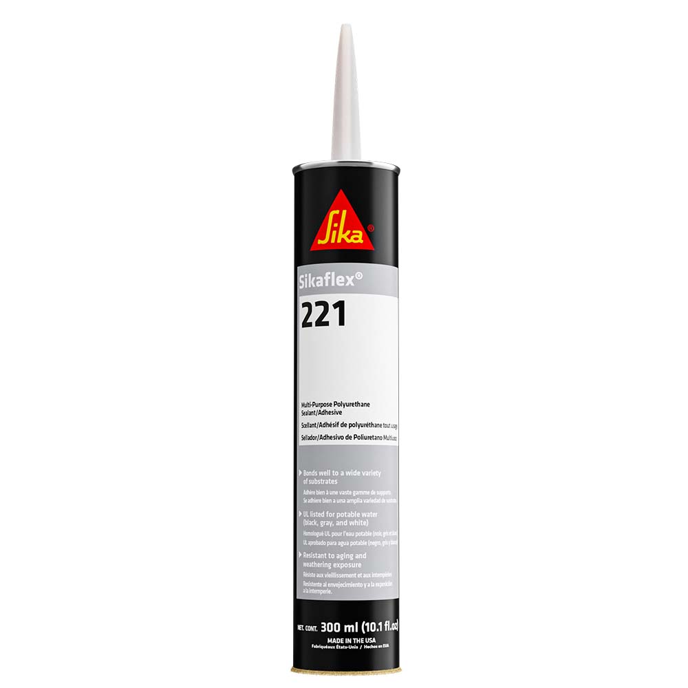 Sika Sikaflex® 221 Multi-Purpose Polyurethane Sealant/Adhesive - 10.3oz(300ml) Cartridge - Aluminum Gray - 90892