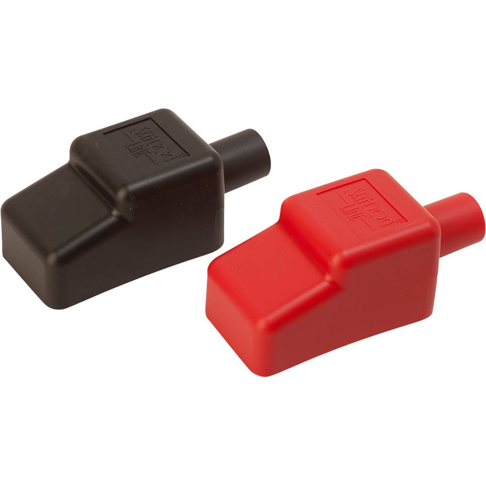 Sea-Dog Battery Terminal Covers - Red/Back - 1/2" - 415110-1