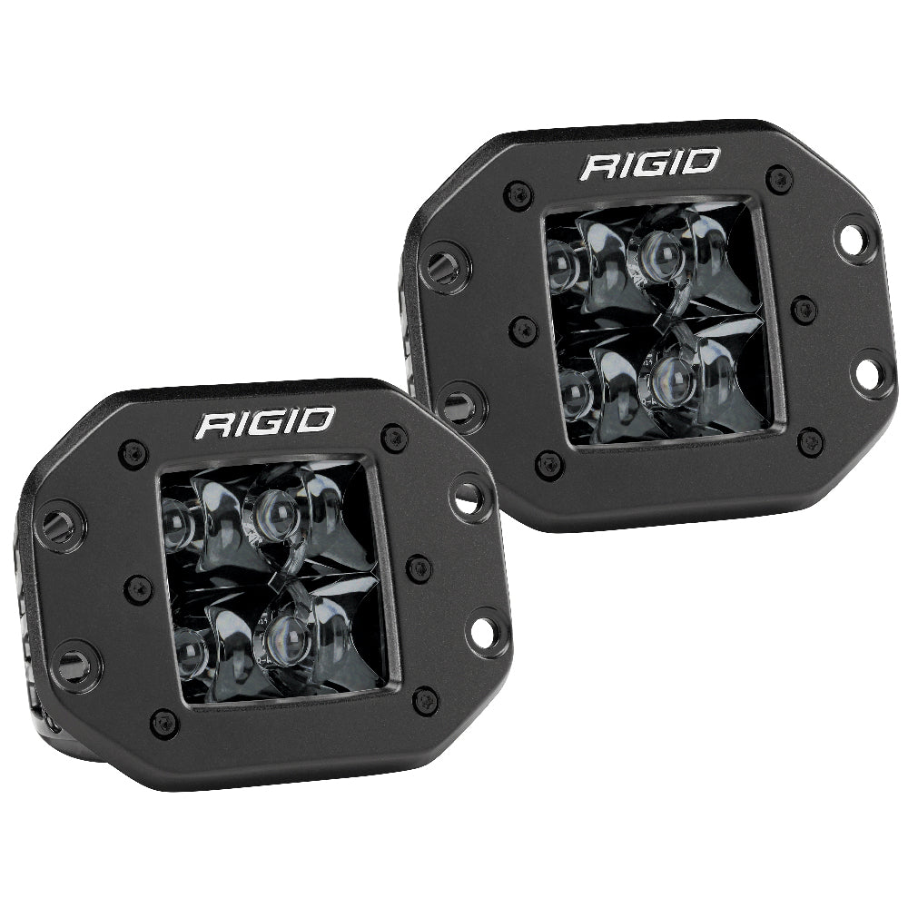 RIGID Industries D-Series PRO Flush Mount - Spot LED - Midnight Edition - Pair - Black - 212213BLK