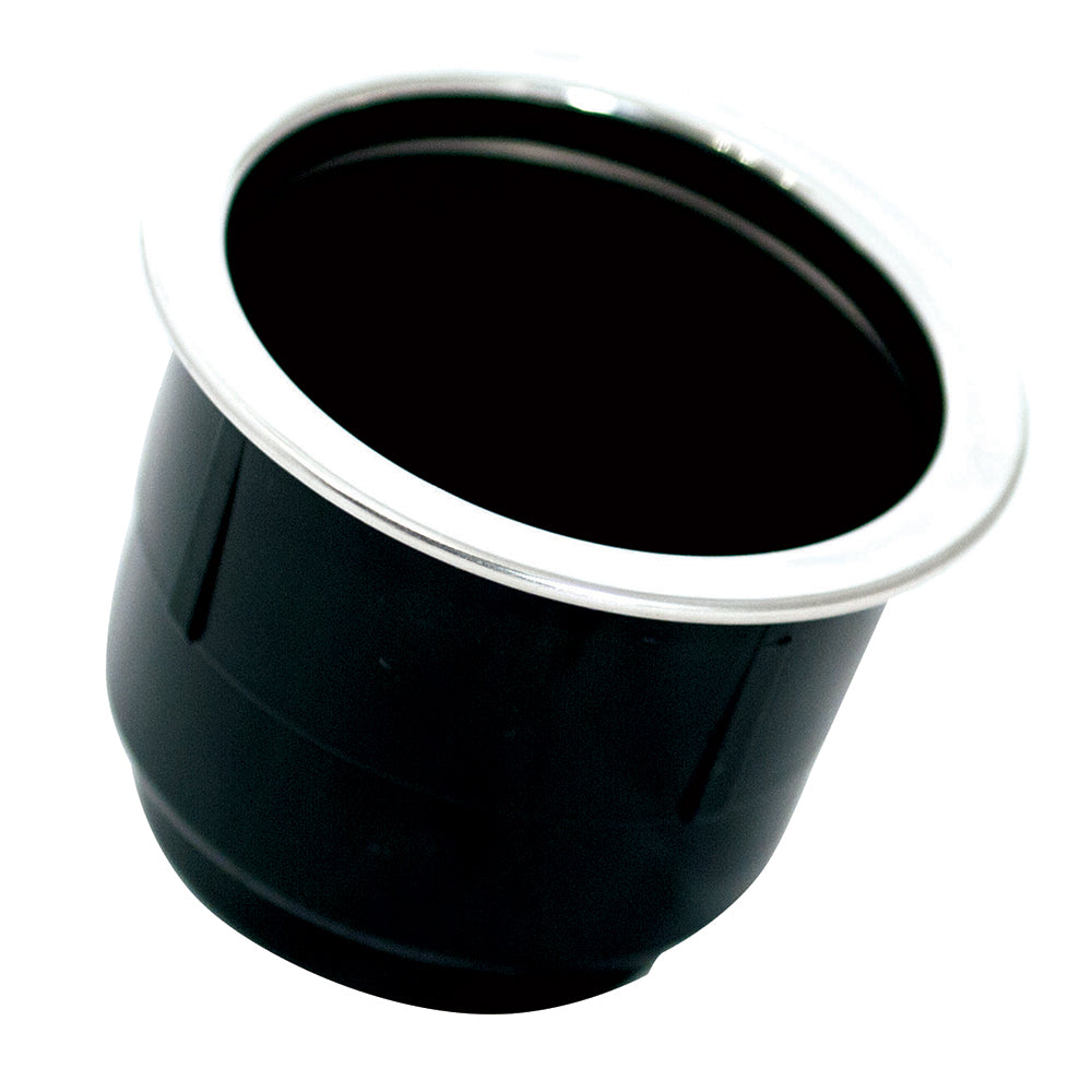 Tigress Black Plastic Cup Holder Insert w/SS Ring On Top - PCHE-BP
