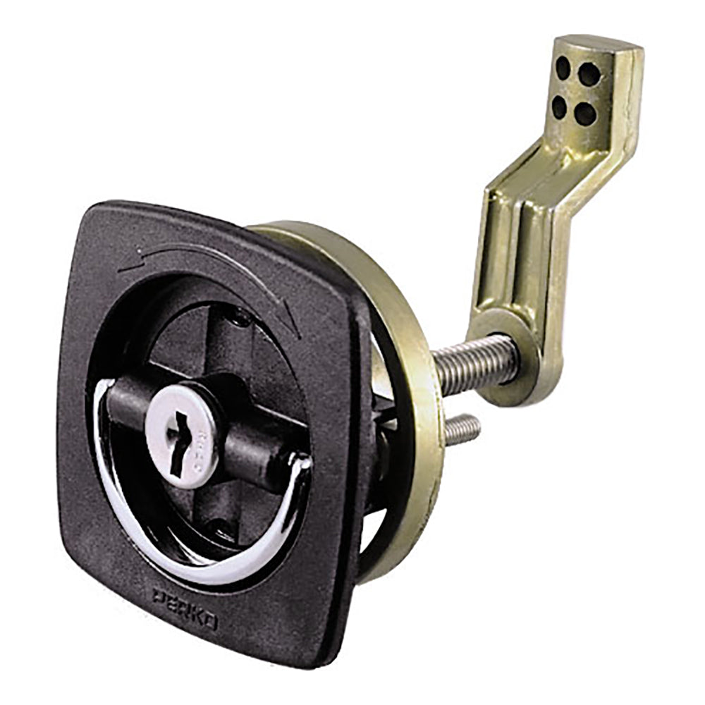 Perko Black Flush Lock - 2.5" x 2.5" w/Offset Cam Bar & Flexible Polymer Strike - 0931DP1BLK