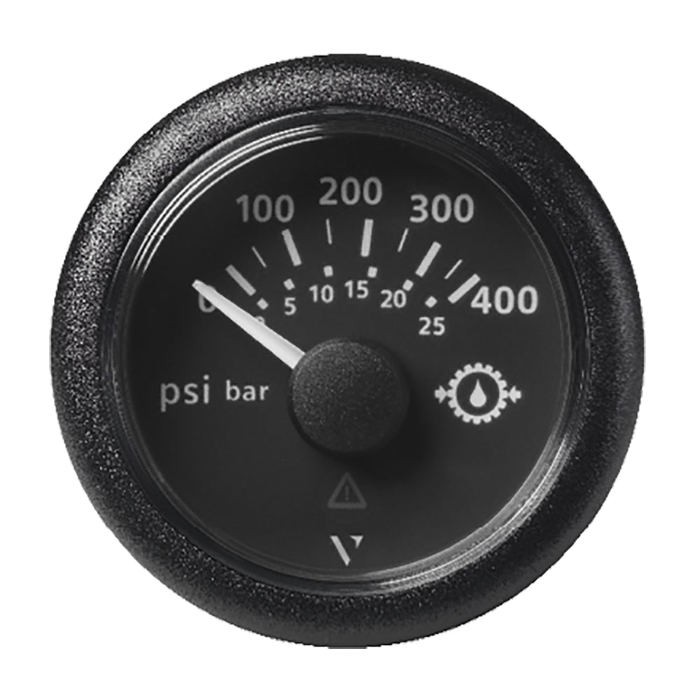 Veratron 2-1/16" (52mm) ViewLine Transmission Oil Pressure 400 PSI/25 Bar - Black Dial & Round Bezel - A2C59514145