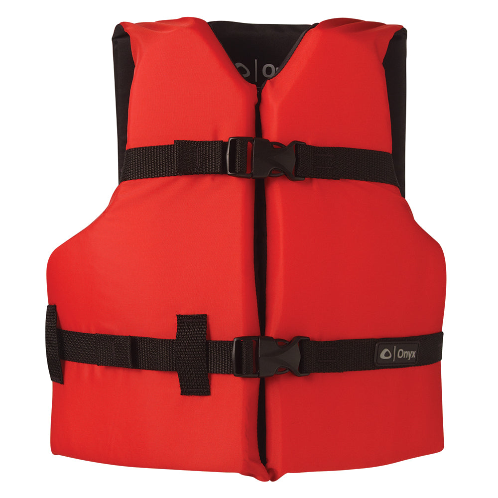 Onyx Nylon General Purpose Life Jacket - Youth 50-90lbs - Red - 103000-100-002-12