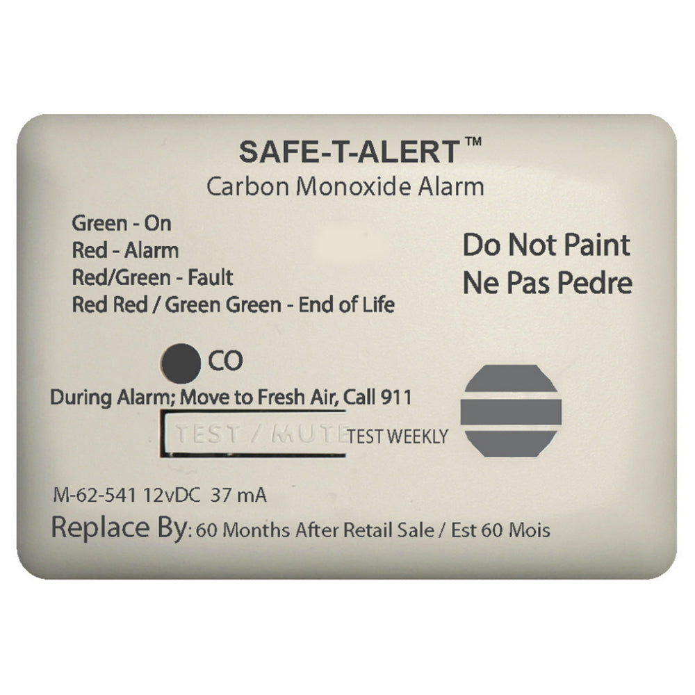 Safe-T-Alert 62 Series Carbon Monoxide Alarm - 12V - 62-541-Marine Surface Mount - White - 62-541-MARINE