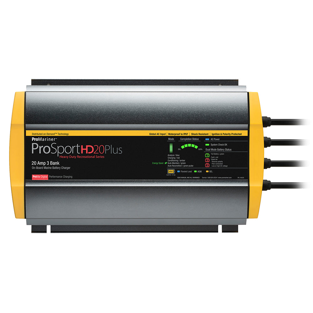 ProMariner ProSportHD 20 Plus Global Gen 4 - 20 Amp - 3-Bank Battery Charger - 44029