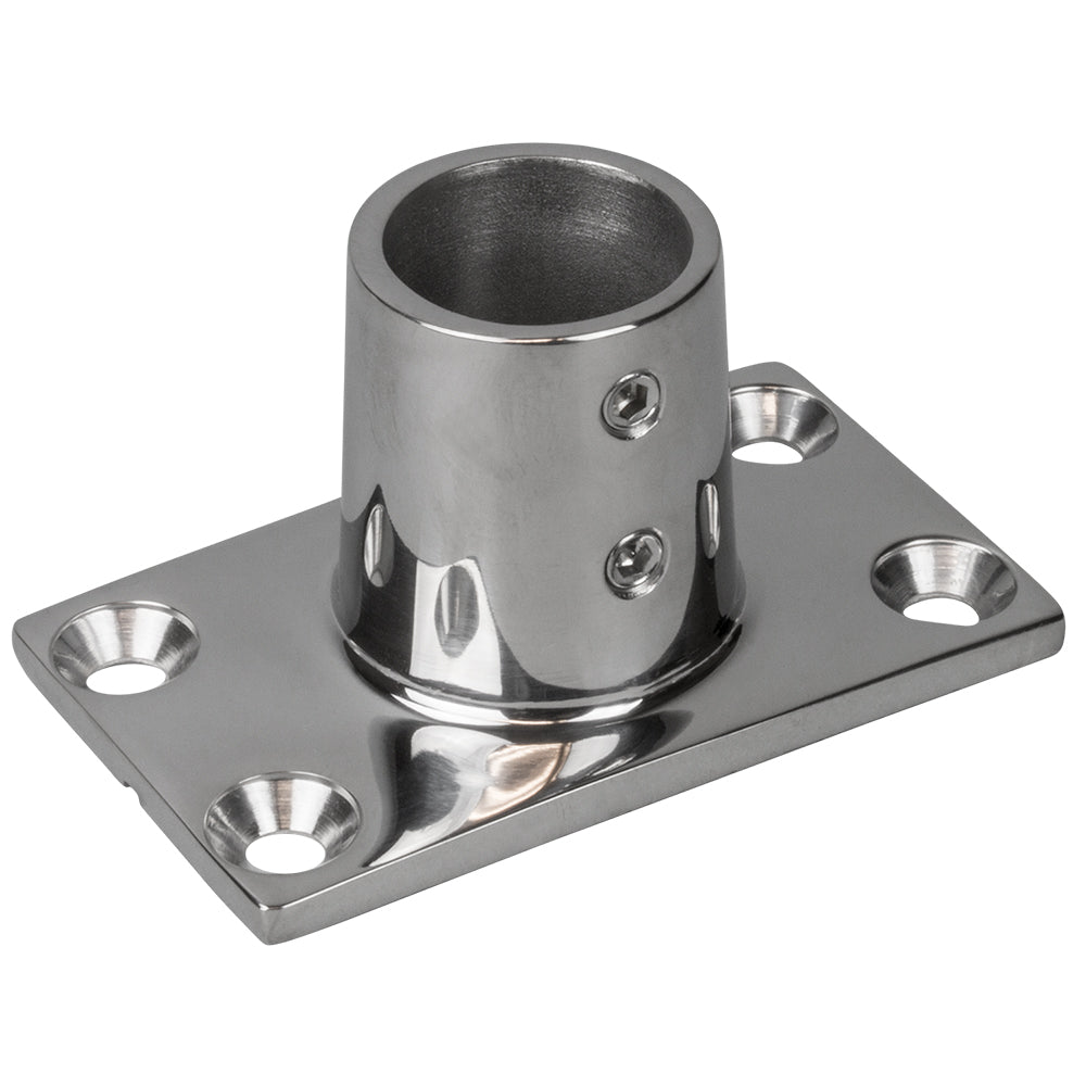 Sea-Dog Rail Base Fitting Rectangular Base 90° 316 Stainless Steel - 1-7/8" x 3-3/16" - 1" OD - 281901-1