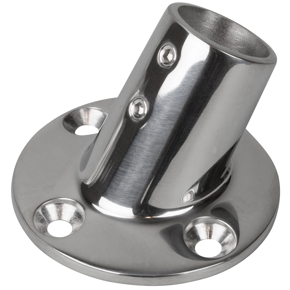 Sea-Dog Rail Base Fitting 2-3/4" Round Base 60° 316 Stainless Steel - 1" OD - 280601-1