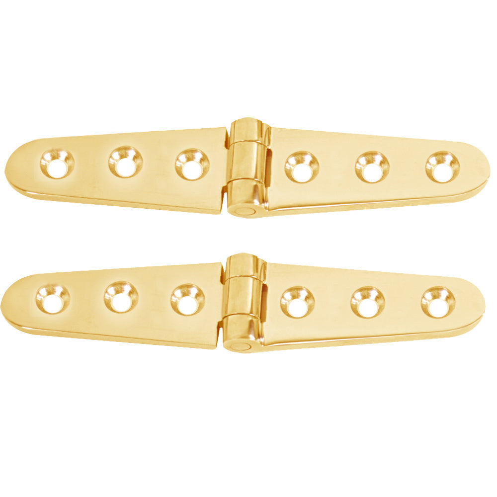 Whitecap Strap Hinge - Polished Brass - 6" x 1-1/8" - Pair - S-605BC
