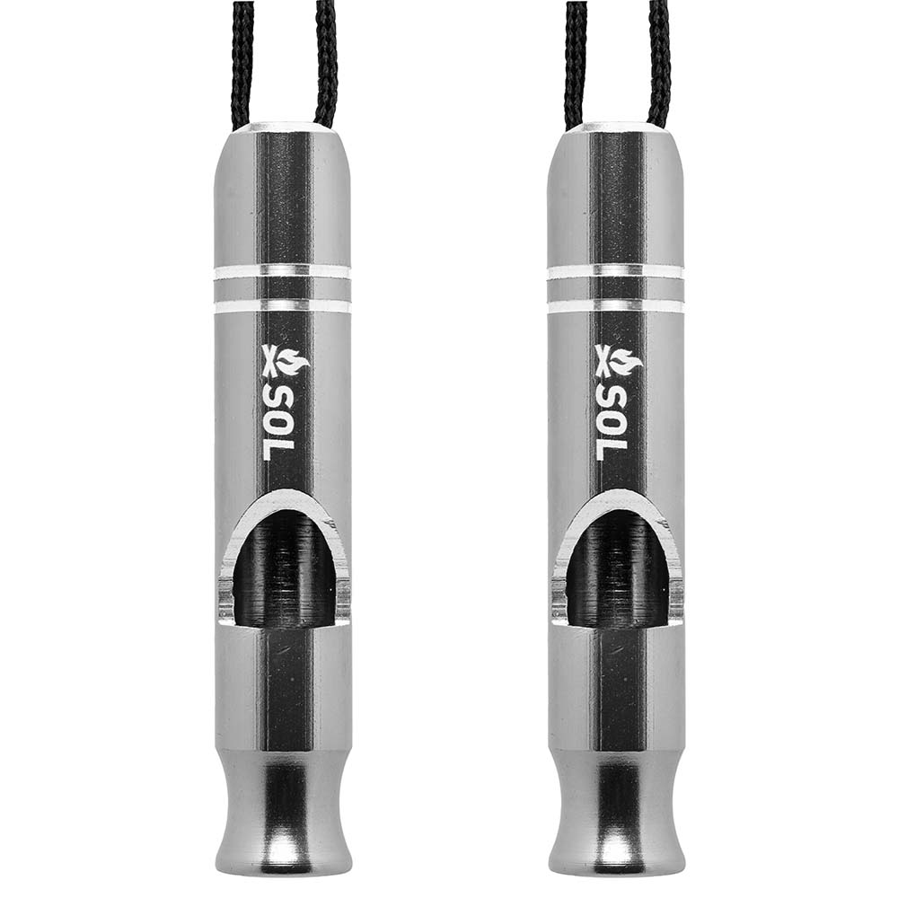 S.O.L. Survive Outdoors Longer Rescue Metal Whistle- 2 Pack - 0140-0014