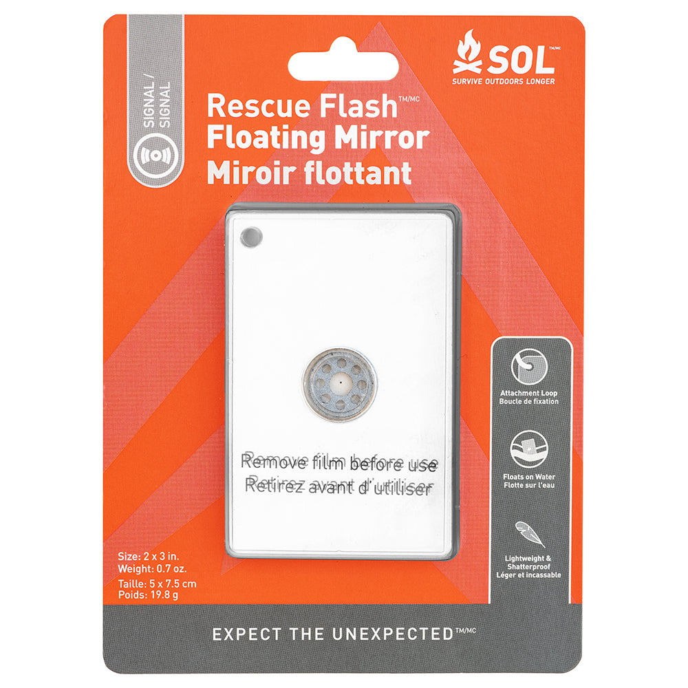 S.O.L. Survive Outdoors Longer Rescue Flash Floating Mirror - 0140-1004