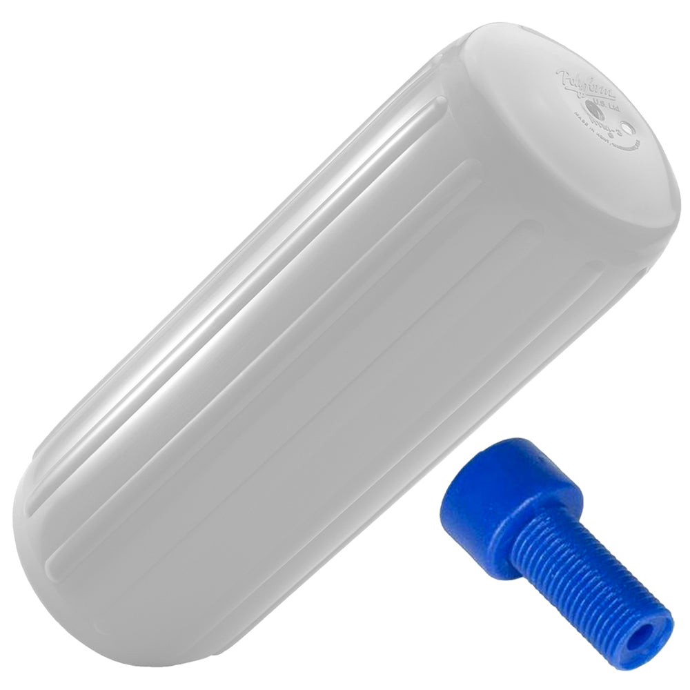 Polyform HTM-1 Hole Through Middle Fender 6.3" x 15.5" - White w/Air Adapter - HTM-1-WHITE