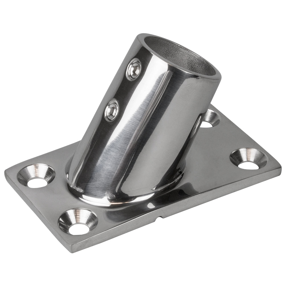 Sea-Dog Rail Base Fitting Rectangular Base 60° 316 Stainless Steel - 1-7/8" x 3-1/4" - 1" OD - 281601-1