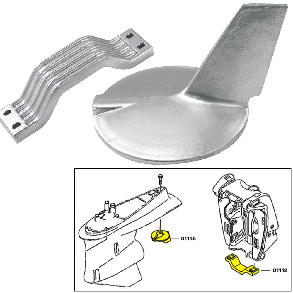 Tecnoseal Anode Kit w/Hardware - Yamaha 200-300HP Hi-Performance - Zinc - 21106