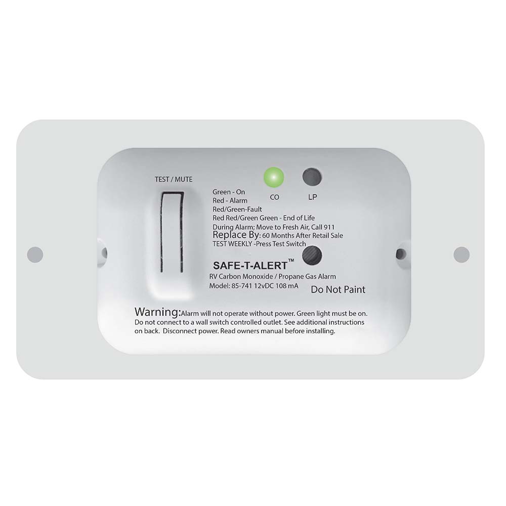 Safe-T-Alert 85 Series Carbon Monoxide Propane Gas Alarm - 12V - White - 85-741-WT