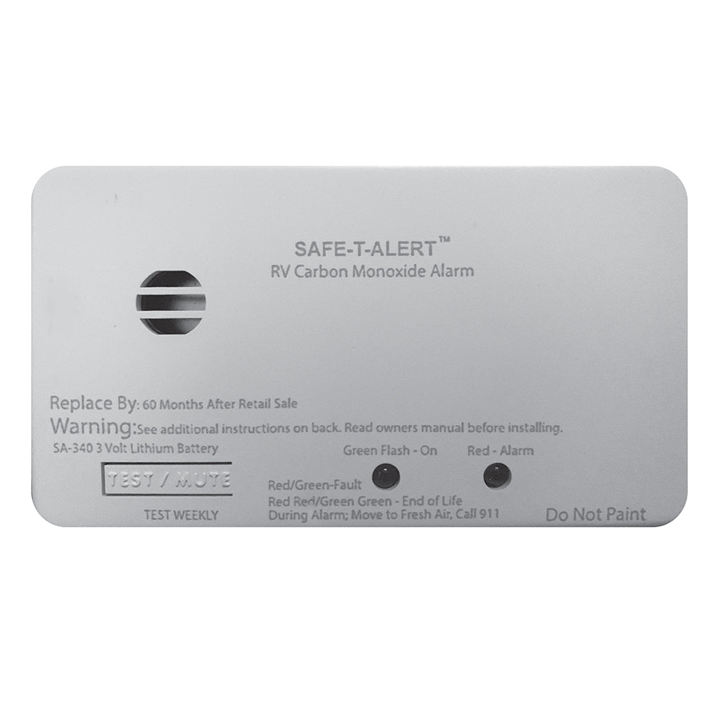 Safe-T-Alert SA-340 White RV/Marine Battery Powered CO2 Detector - Rectangle - SA-340-WT