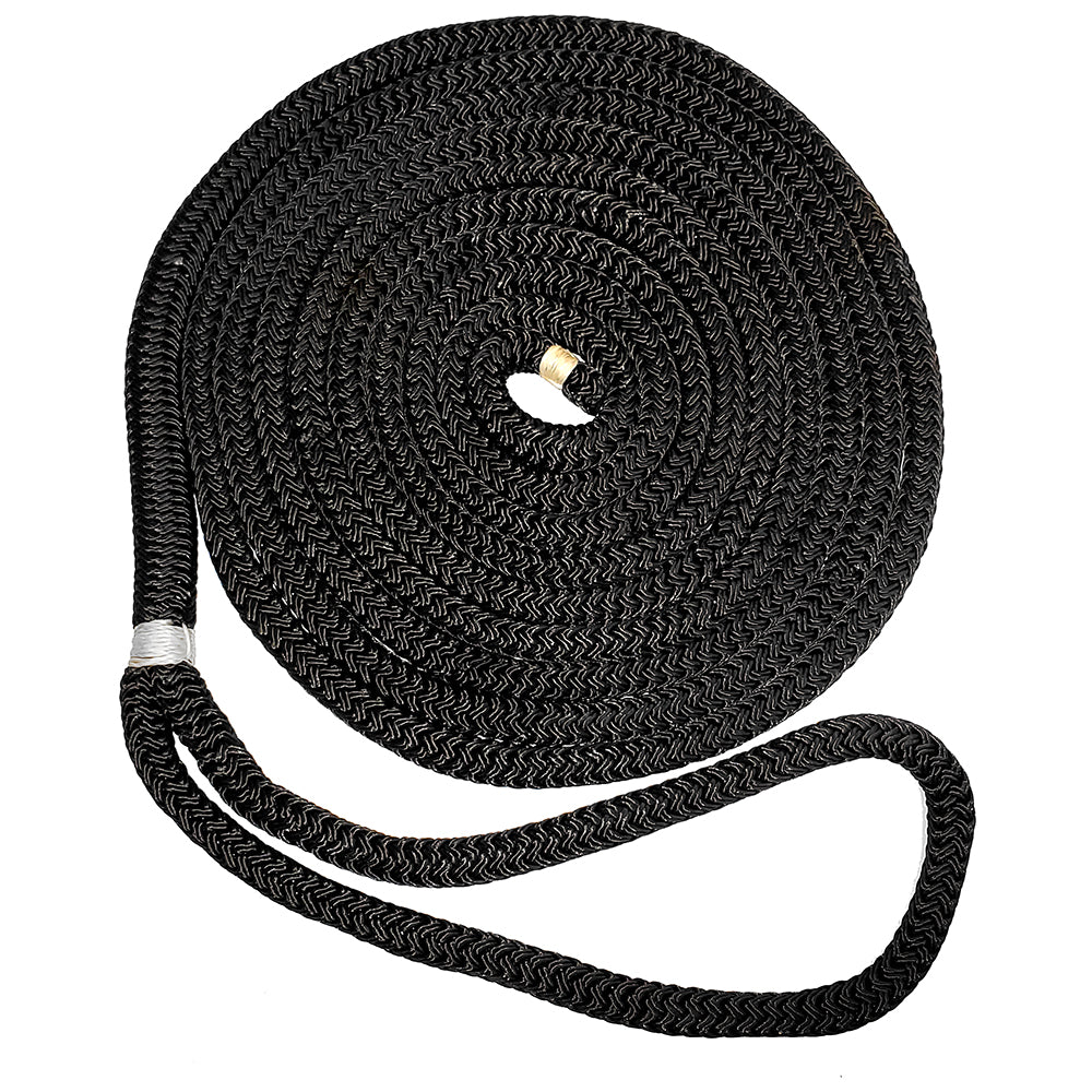 New England Ropes 3/8" X 25' Nylon Double Braid Dock Line - Black - C5054-12-00025