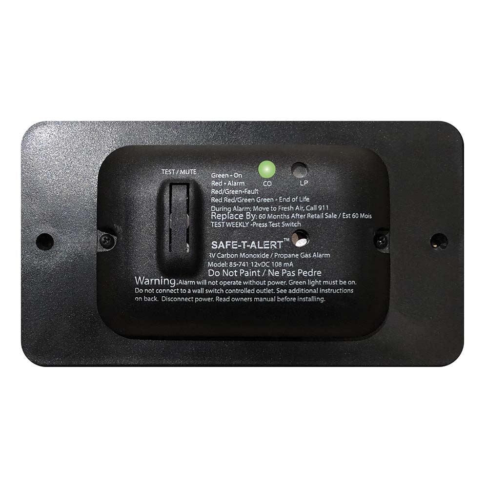 Safe-T-Alert 85 Series Carbon Monoxide Propane Gas Alarm - 12V - Black - 85-741-BL