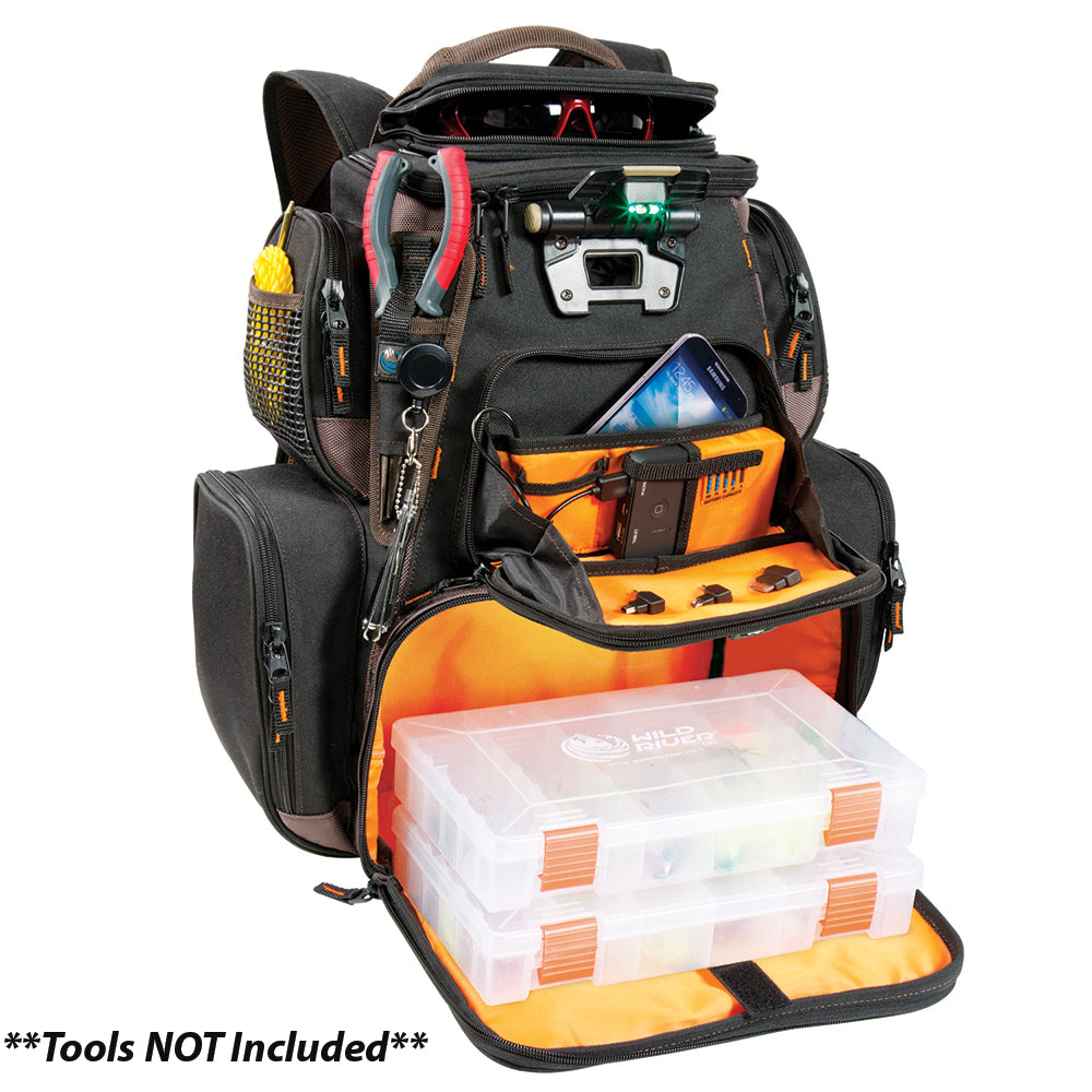 Wild River Tackle Tek Nomad XP - Lighted Backpack w/ USB Charging System w/2 PT3600 Trays - WT3605