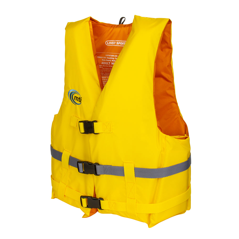 MTI Livery Sport Life Jacket - Yellow/Gray - Medium/Large - MV701D-M/L-222