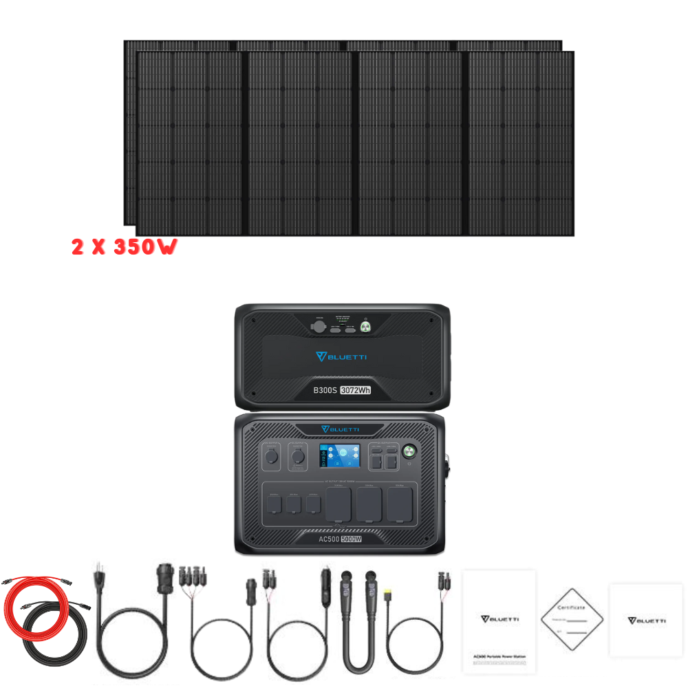 Bluetti AC500 Inverter Module + B300S Batteries + Solar Panels Complete Solar Generator Kit