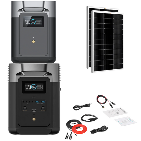 EcoFlow DELTA 2 + Solar Panels Complete Solar Generator Kit