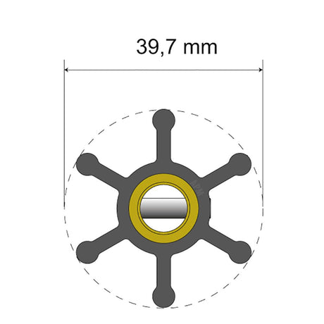 Albin Pump Premium Impeller Kit - 39.7 x 9.5 x 19.2mm - 6 Blade - Pin Insert - 37773 - CW77962 - Avanquil