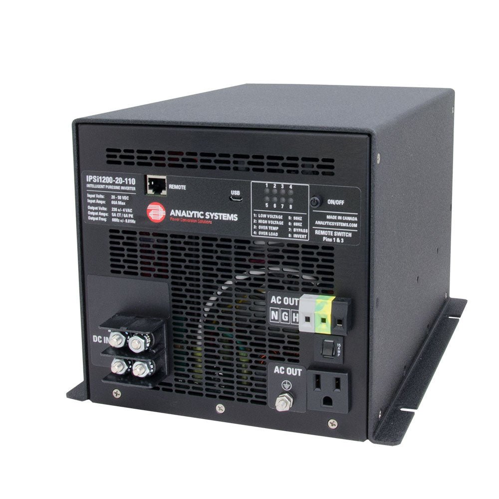 Analytic Systems AC Intelligent Pure Sine Wave Inverter 1200W, 20-40V In, 110V Out - IPSI1200-20-110 - CW77020 - Avanquil