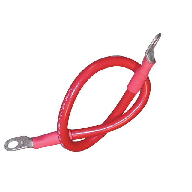 Ancor Battery Cable Assembly, 2 AWG (34mm²) Wire, 3/8" (9.5mm) Stud, Red - 48" (121.9cm) - 189147 - CW60537 - Avanquil