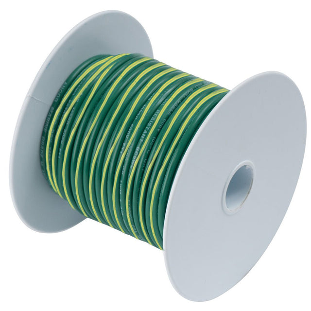 Ancor Green w/Yellow Stripe 10 AWG Tinned Copper Wire - 100' - 109310 - CW60924 - Avanquil