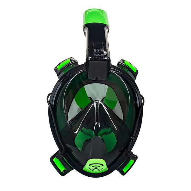 Aqua Leisure Frontier Full-Face Snorkeling Mask - Adult Sizing - Eye to Chin > 4.5" - Green/Black - DPM17478LS2 - CW88955 - Avanquil