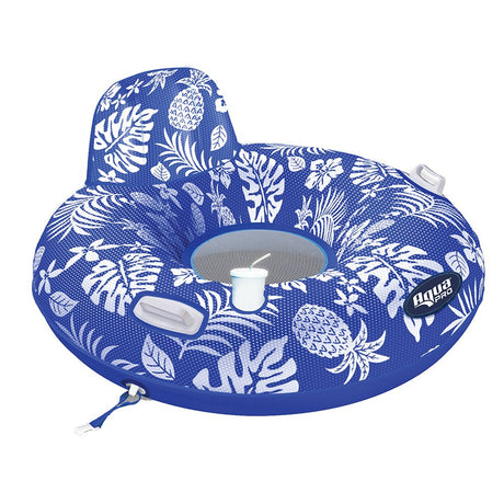 Aqua Leisure Supreme Lake Tube Hibiscus Pineapple Royal Blue w/Docking Attachment - APL20458 - CW87375 - Avanquil