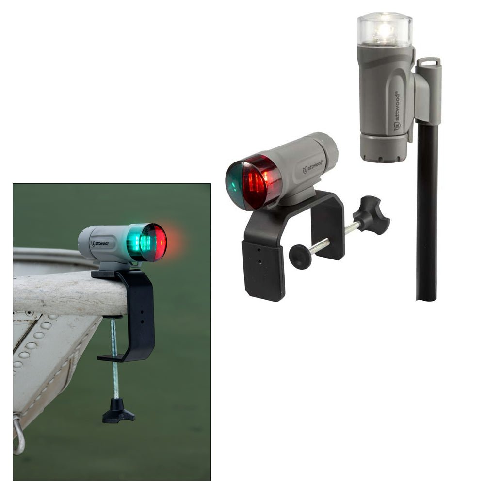 Attwood PaddleSport Portable Navigation Light Kit - C-Clamp, Screw Down or Adhesive Pad - Gray - 14194-7 - CW59930 - Avanquil