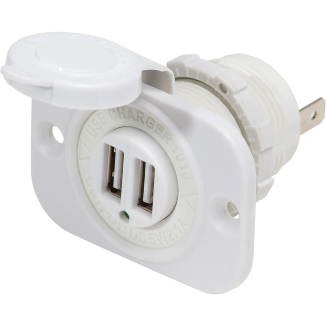 Blue Sea 12V DC Dual USB Charger Socket - White - 1016200 - CW54606 - Avanquil