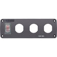 Blue Sea 4367 Water Resistant USB Accessory Panel - 15A Circuit Breaker, 3x Blank Apertures - CW75137 - Avanquil