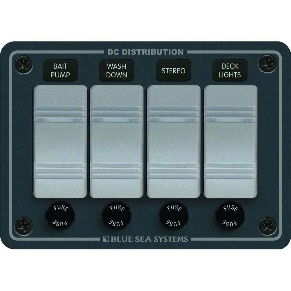 Blue Sea 8262 Waterproof Panel 4 Position - Slate Grey - CW14579 - Avanquil
