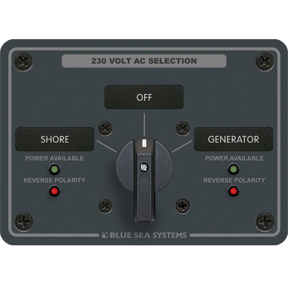 Blue Sea 8359 AC Rotary Switch Panel 30 Ampere 2 Positions + OFF, 2 Pole - CW20803 - Avanquil