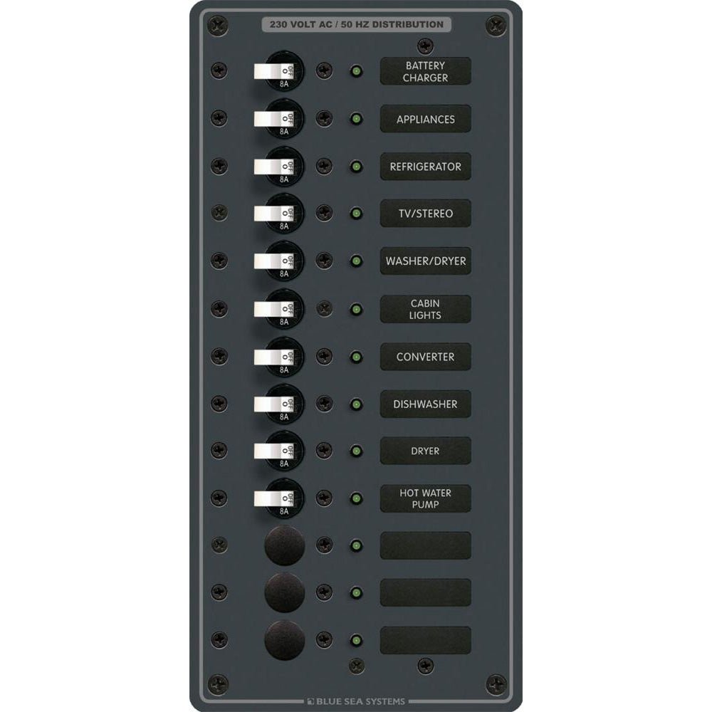 Blue Sea 8580 AC 13 Position 230v (European) Breaker Panel (White Switches) - CW20902 - Avanquil