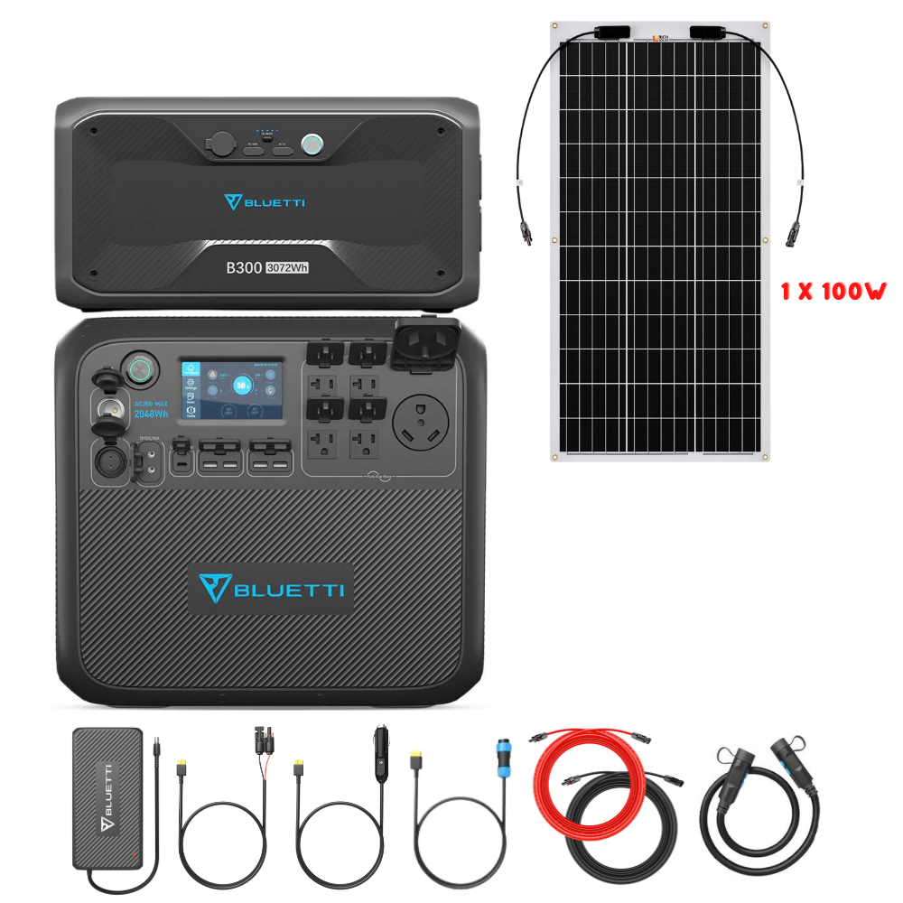 Bluetti AC200MAX + Optional B300 Batteries + Solar Panels Complete Solar Generator Kit - BP-AC200Max+B300+RS-F100+RS-30102 - Avanquil