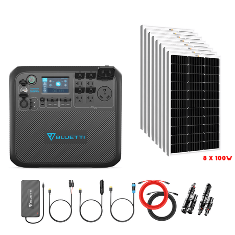 Bluetti AC200MAX + Optional B300 Batteries + Solar Panels Complete Solar Generator Kit - BP-AC200Max+RS-M100[8]+RS-30102-T2 - Avanquil