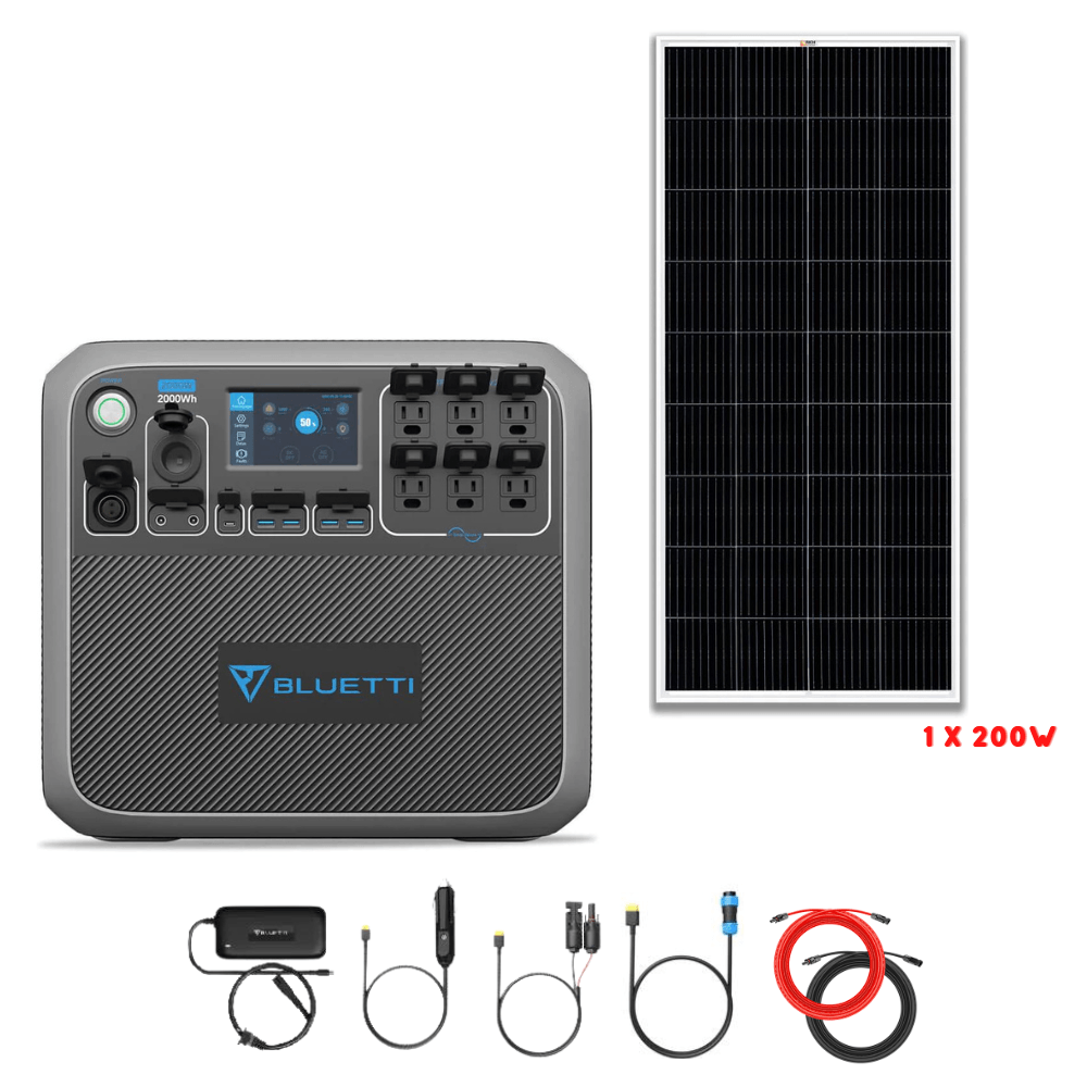 Bluetti AC200P 2,000W 2,000Wh + Solar Panels Complete Solar Generator Kit - BP-AC200P+RS-M200+RS-30102 - Avanquil