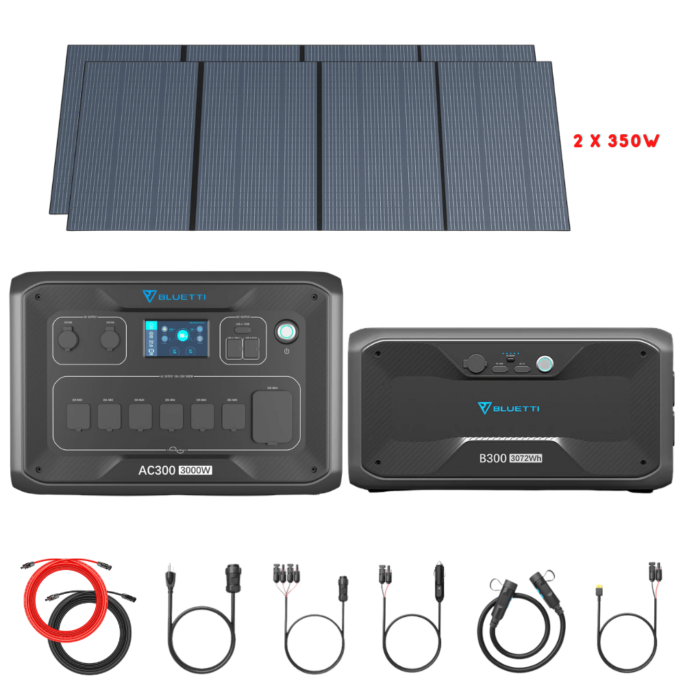 Bluetti AC300 Inverter Module + B300 Batteries + Solar Panels Complete Solar Generator Kit