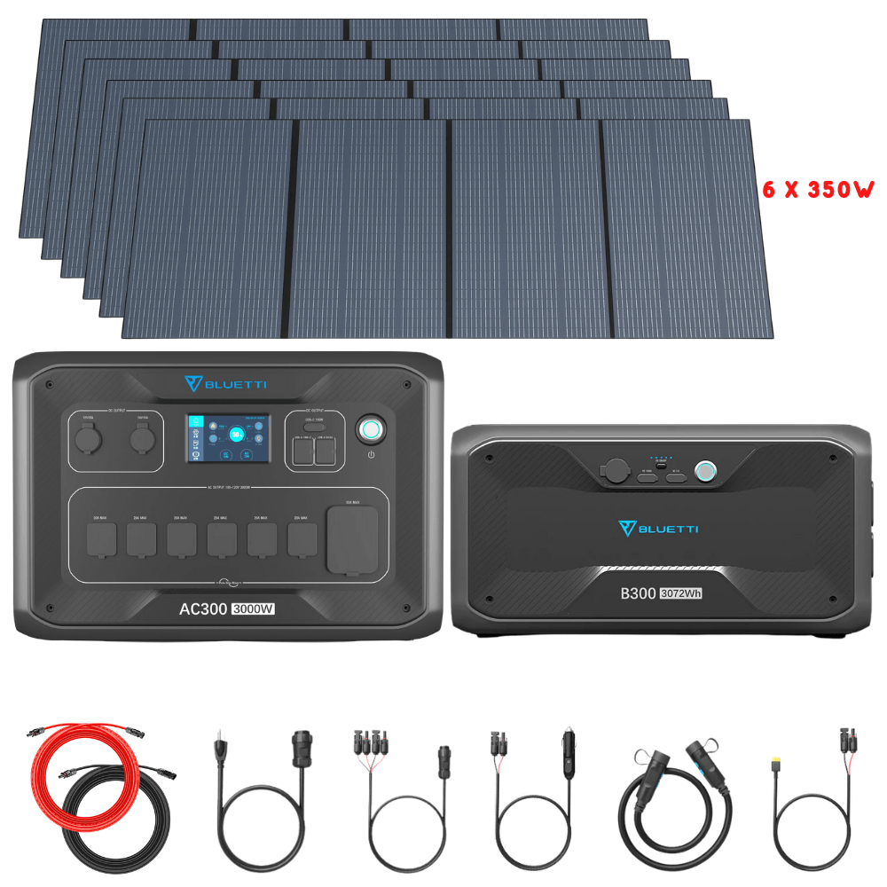 Bluetti AC300 Inverter Module + B300 Batteries + Solar Panels Complete Solar Generator Kit - Avanquil