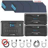 Bluetti AC300 Inverter Module + B300 Batteries + Solar Panels Complete Solar Generator Kit - BP-AC300+B300[2]+PV200[10]+RS-50102[2] - Avanquil