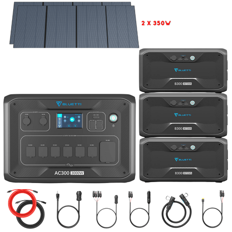 Bluetti AC300 Inverter Module + B300 Batteries + Solar Panels Complete Solar Generator Kit