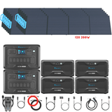 Bluetti [DUAL] AC300 6,000W 240V Split Phase + B300 Batteries + Solar Panels Complete Solar Generator Kit - BP-AC300[2]+P030A+B300[4]+PV200[12]+RS-50102[4] - Avanquil
