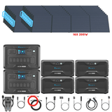 Bluetti [DUAL] AC300 6,000W 240V Split Phase + B300 Batteries + Solar Panels Complete Solar Generator Kit - BP-AC300[2]+P030A+B300[4]+PV200[16]+RS-50102[4] - Avanquil
