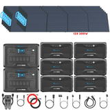 Bluetti [DUAL] AC300 6,000W 240V Split Phase + B300 Batteries + Solar Panels Complete Solar Generator Kit - BP-AC300[2]+P030A+B300[6]+PV200[12]+RS-50102[4] - Avanquil
