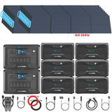 Bluetti [DUAL] AC300 6,000W 240V Split Phase + B300 Batteries + Solar Panels Complete Solar Generator Kit - BP-AC300[2]+P030A+B300[6]+PV200[16]+RS-50102[4] - Avanquil