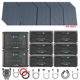 Bluetti [DUAL] AC300 6,000W 240V Split Phase + B300 Batteries + Solar Panels Complete Solar Generator Kit - BP-AC300[2]+P030A+B300[6]+PV350[10]+RS-50102[4] - Avanquil